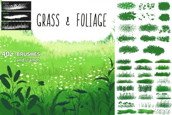 Download Grass &amp; Foliage Brushes - Procreate - Premium Resources